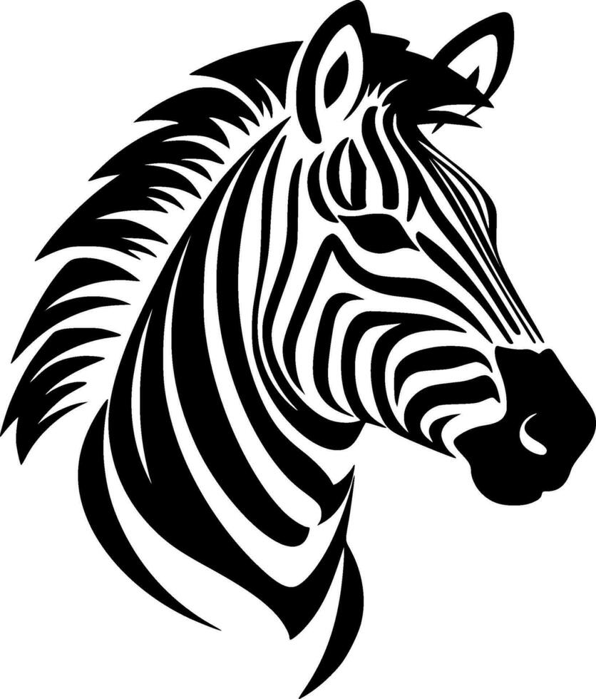 zebra - minimalistisk och platt logotyp - vektor illustration