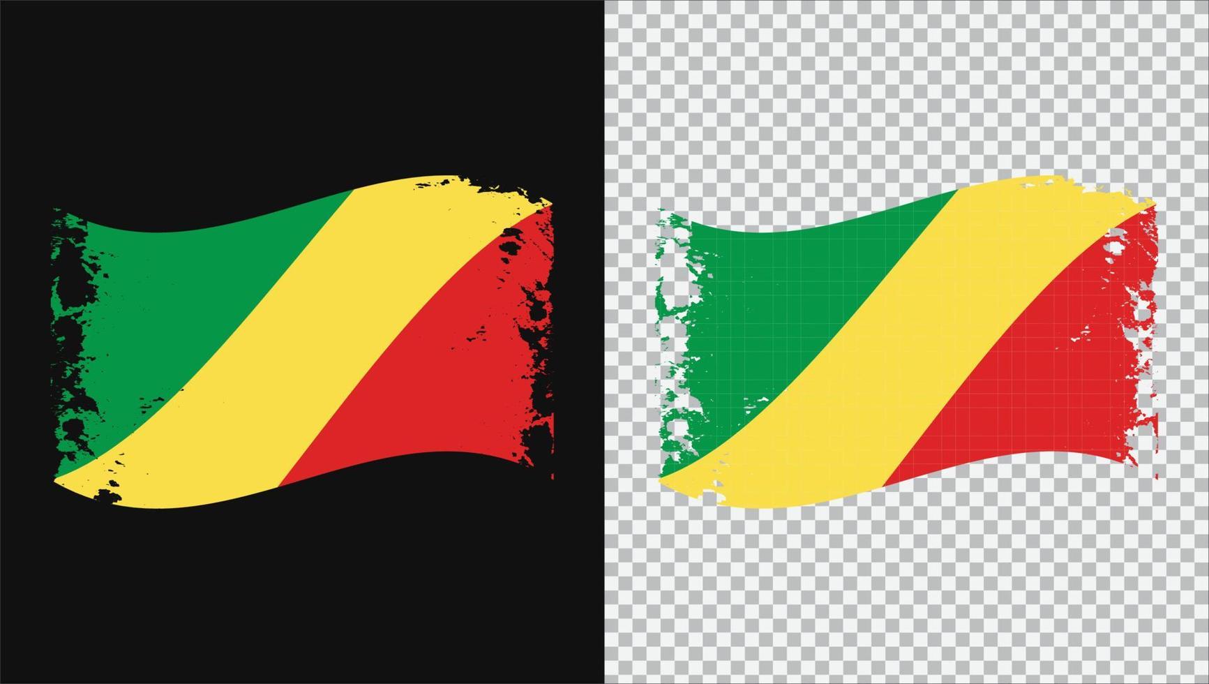 republiken Kongo vågig grungeflagga png vektor