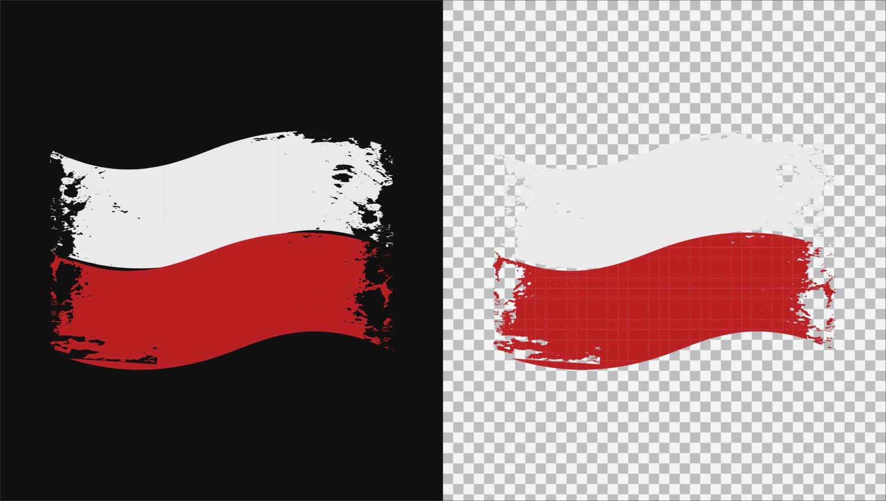 polen land borste grunge flagga design vektor