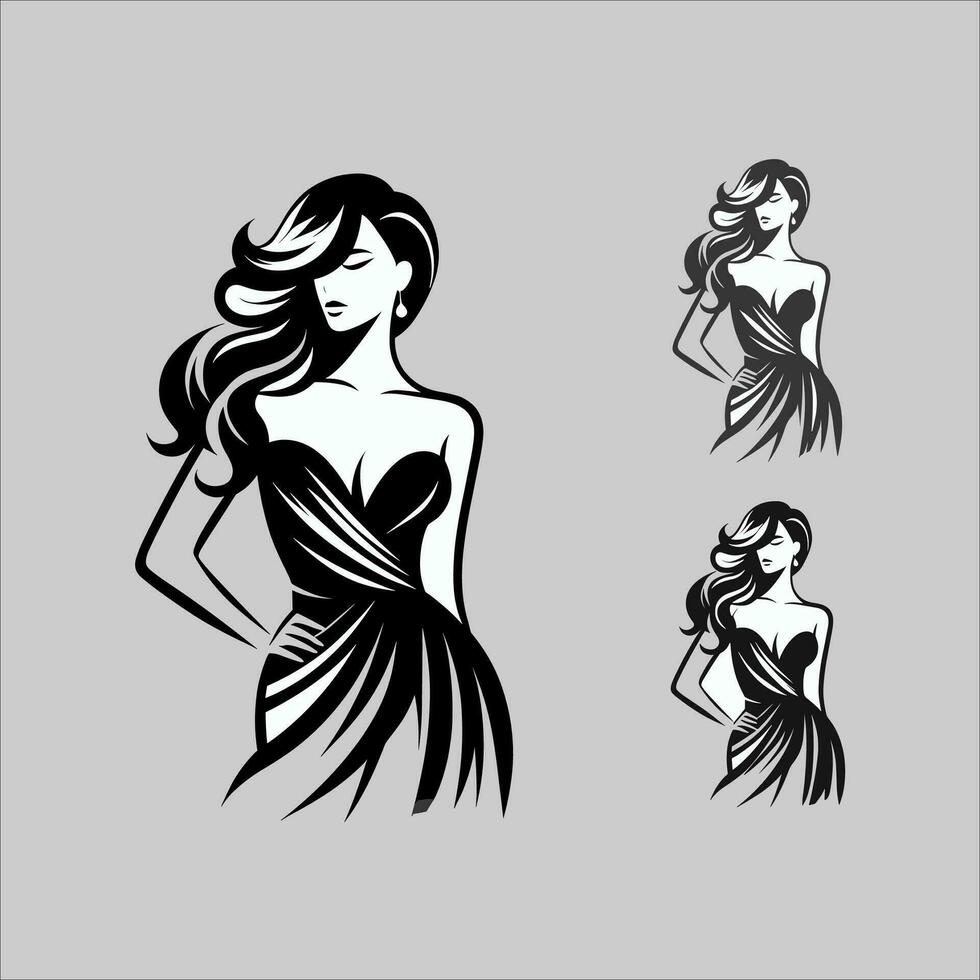 minimalistisch und modern Mode Mädchen Logo vektor