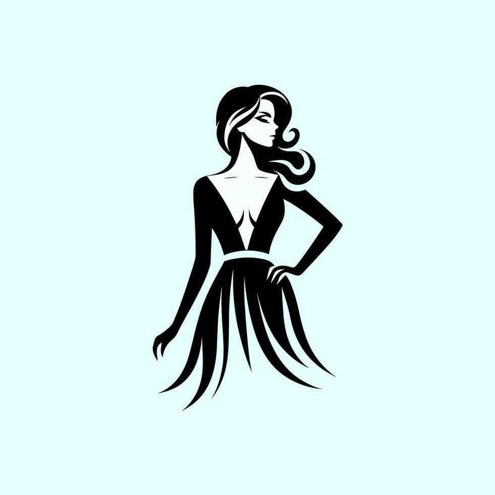 minimalistisch und modern Mode Mädchen Logo vektor