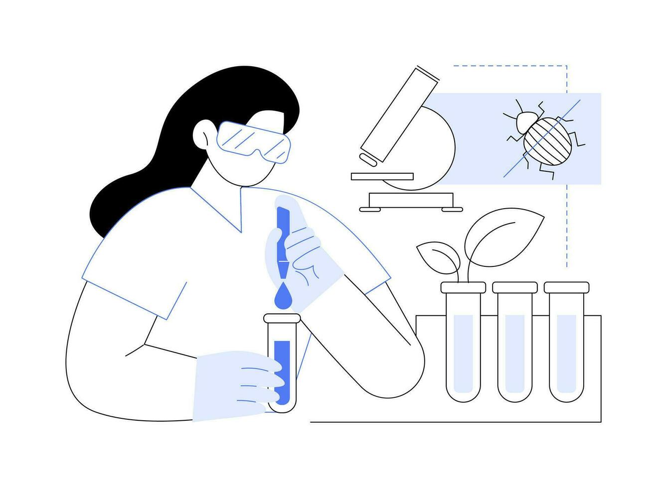 pesticid tillverkning isolerat tecknad serie vektor illustrationer.