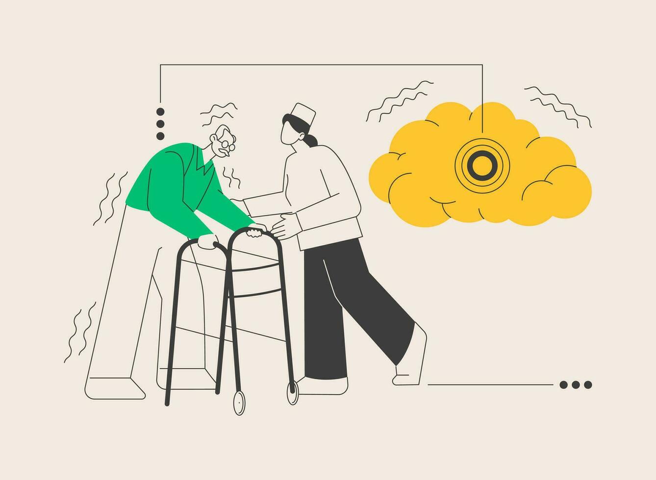 Parkinson Krankheit abstrakt Konzept Vektor Illustration.