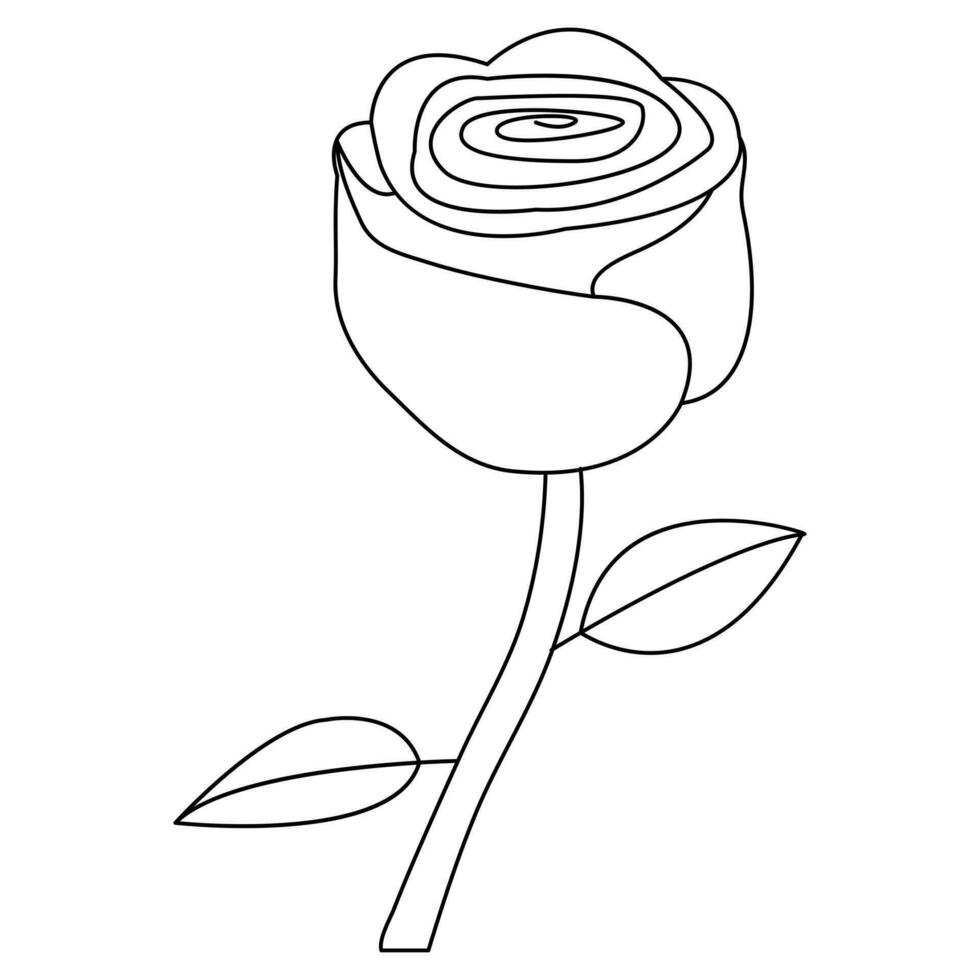 kontinuierlich schön Rose Blumen Single Linie Zeichnung Vektor Kunst