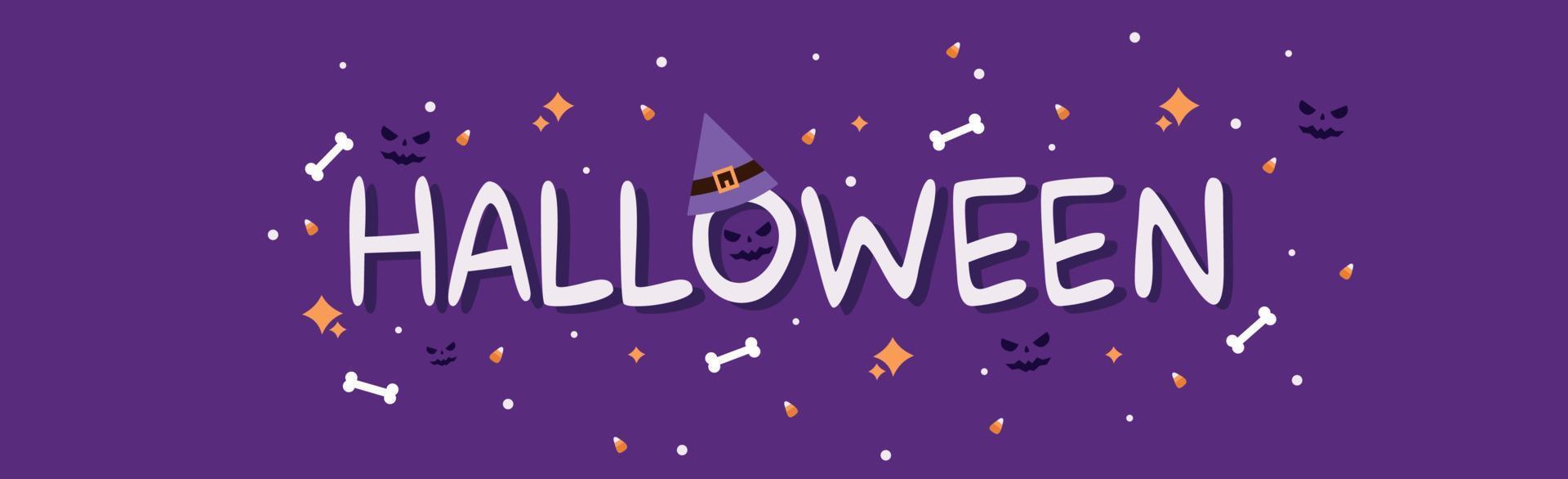 halloween färgglada ljusa webb banner gratulation - vektor