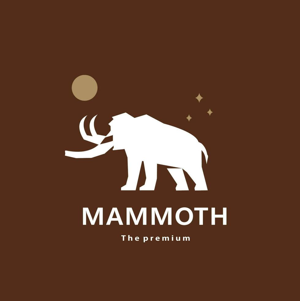 djur- mammut naturlig logotyp vektor ikon silhuett retro hipster