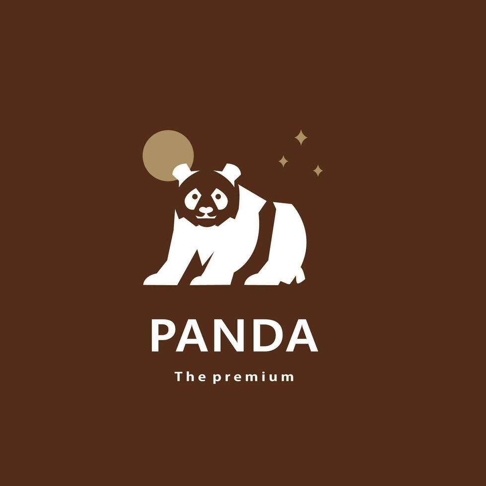 djur- panda naturlig logotyp vektor ikon silhuett retro hipster