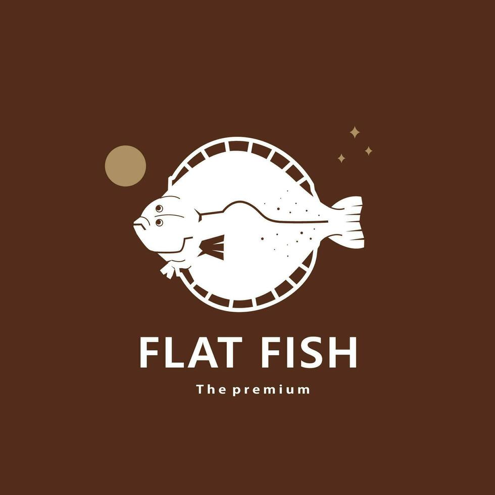 djur- platt fisk naturlig logotyp vektor ikon silhuett retro hipster
