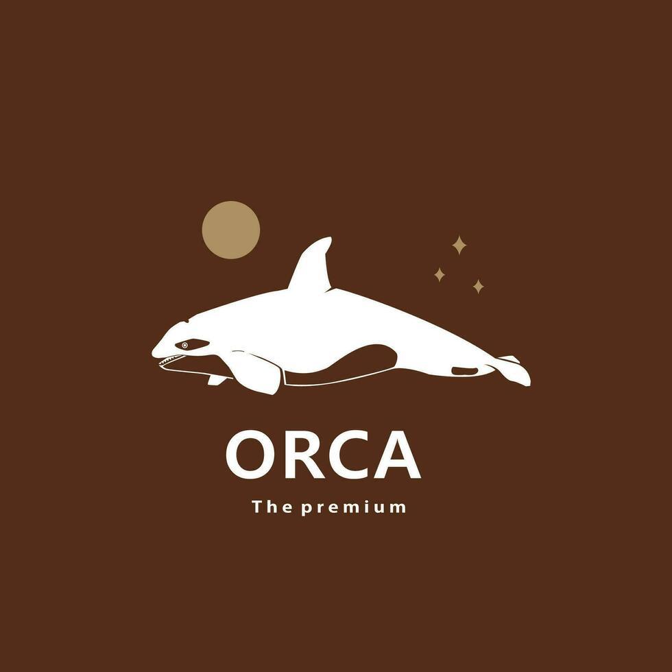 Tier Orca natürlich Logo Vektor Symbol Silhouette retro Hipster