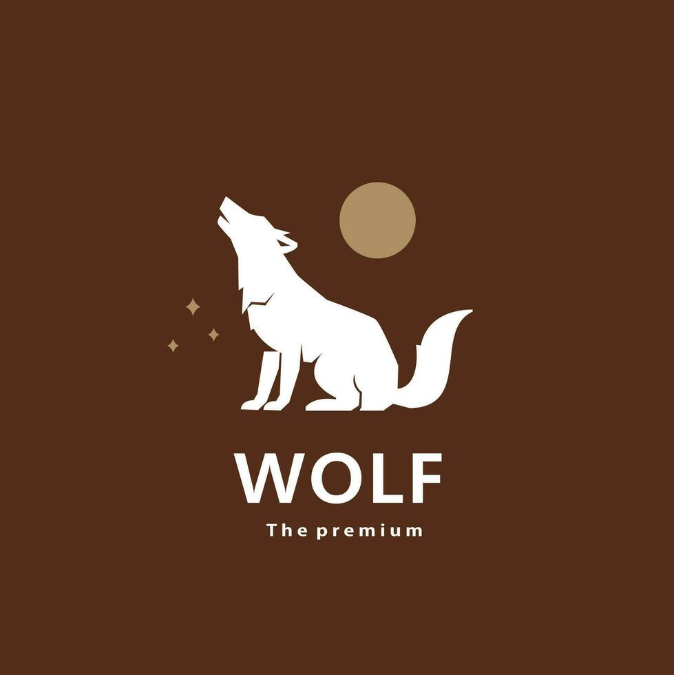 Tier Wolf natürlich Logo Vektor Symbol Silhouette retro Hipster