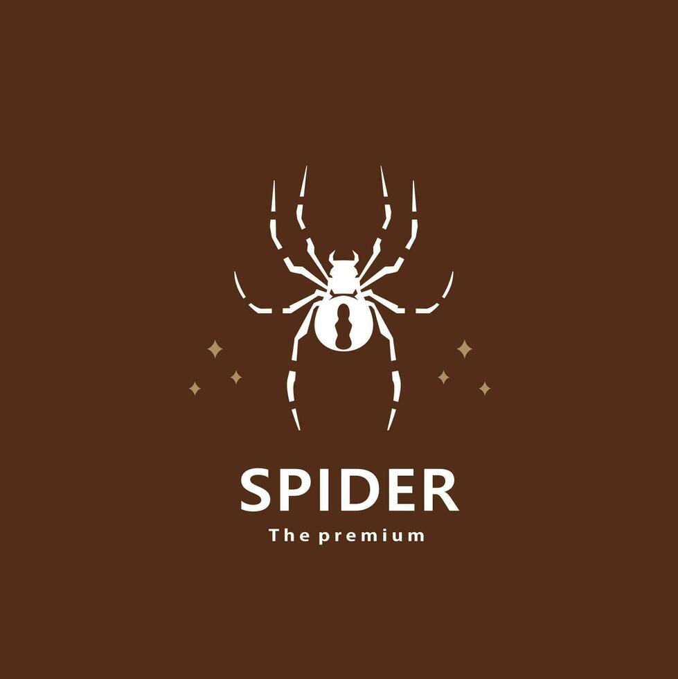 Tier Spinne natürlich Logo Vektor Symbol Silhouette retro Hipster