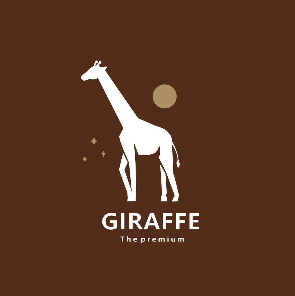 djur- giraff naturlig logotyp vektor ikon silhuett retro hipster