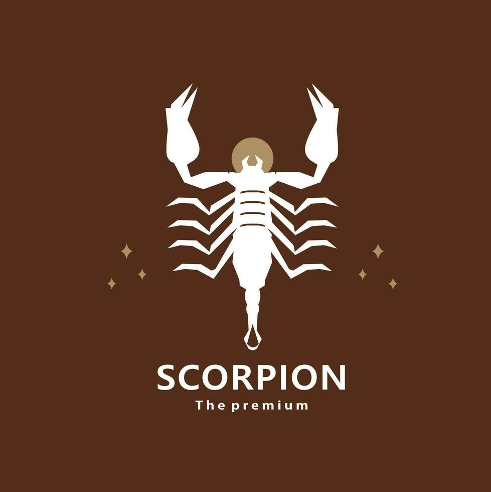 Tier Skorpion natürlich Logo Vektor Symbol Silhouette retro Hipster