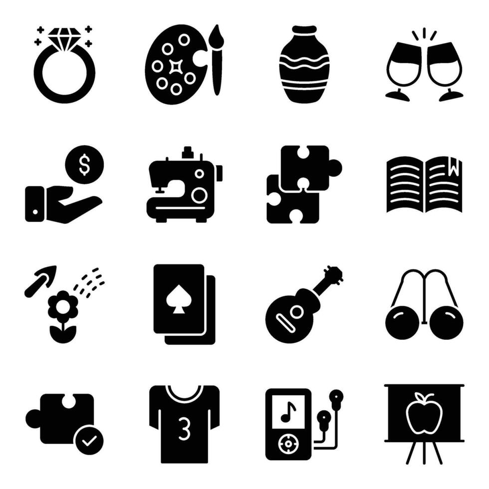 Pack von Hobbys Vektor Symbole