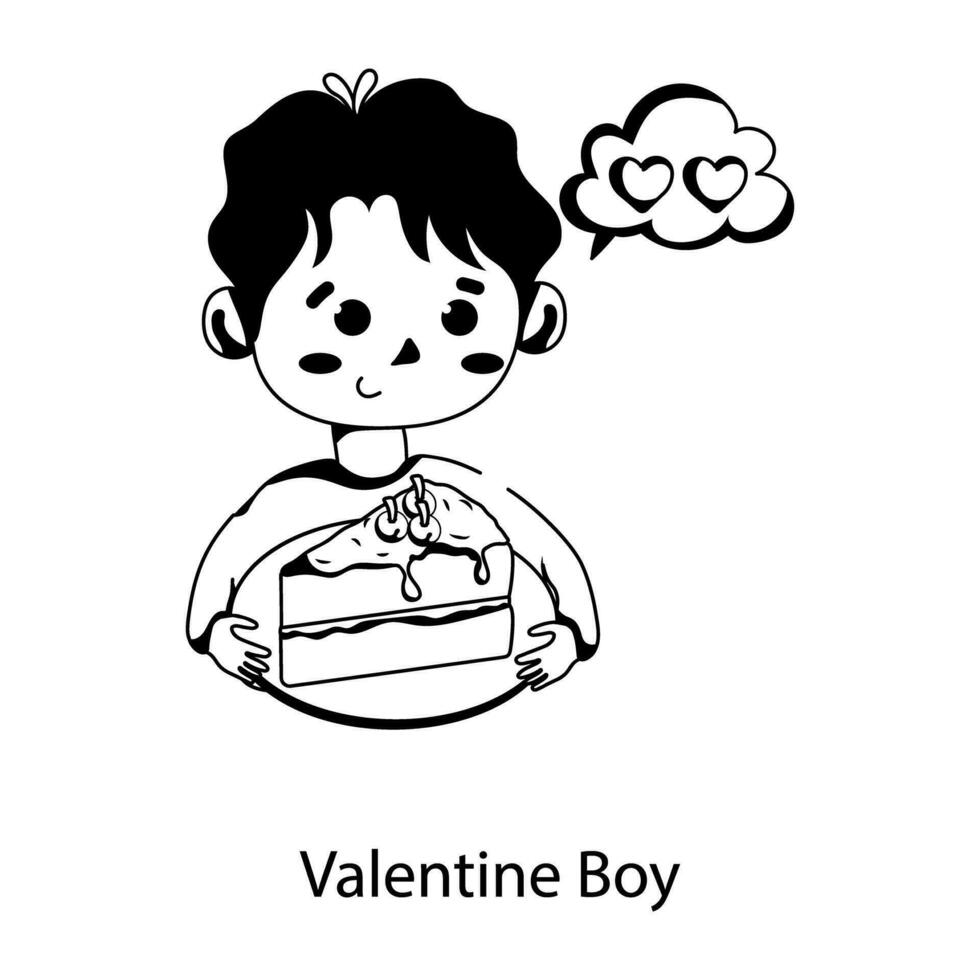 trendig valentine pojke vektor