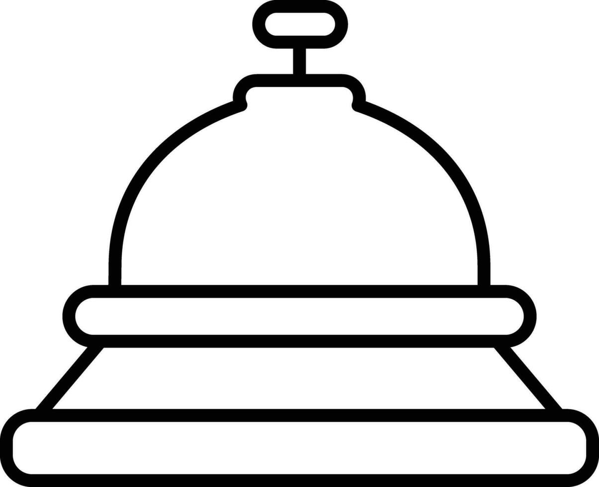 Tabelle Berufung Glocke Gliederung Vektor Illustration Symbol