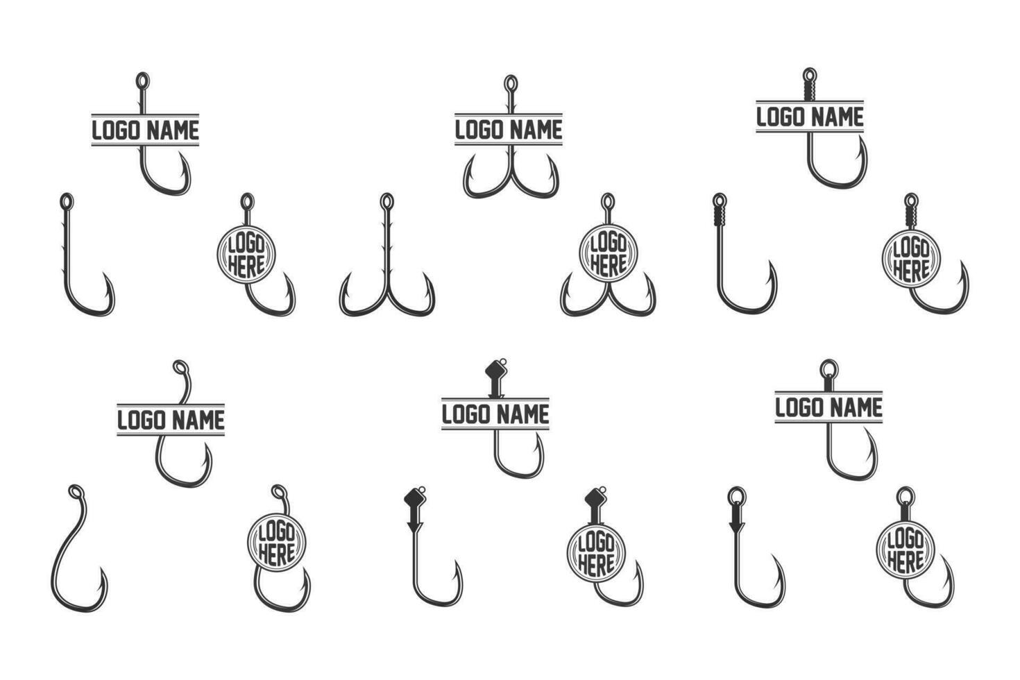 Angeln Haken Vektor bündeln, Angelhaken Silhouette bündeln, Angeln Haken Satz, Prämie Qualität Angeln Haken Vektor, Angeln Haken Grafik, stilvoll Angeln Haken, Illustration, klassisch Angeln Haken
