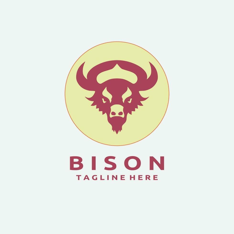 bison huvud logotyp design vektor mall.