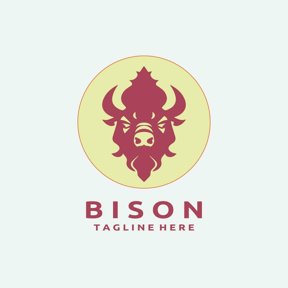 Bison Kopf Logo Design Vektor Vorlage.