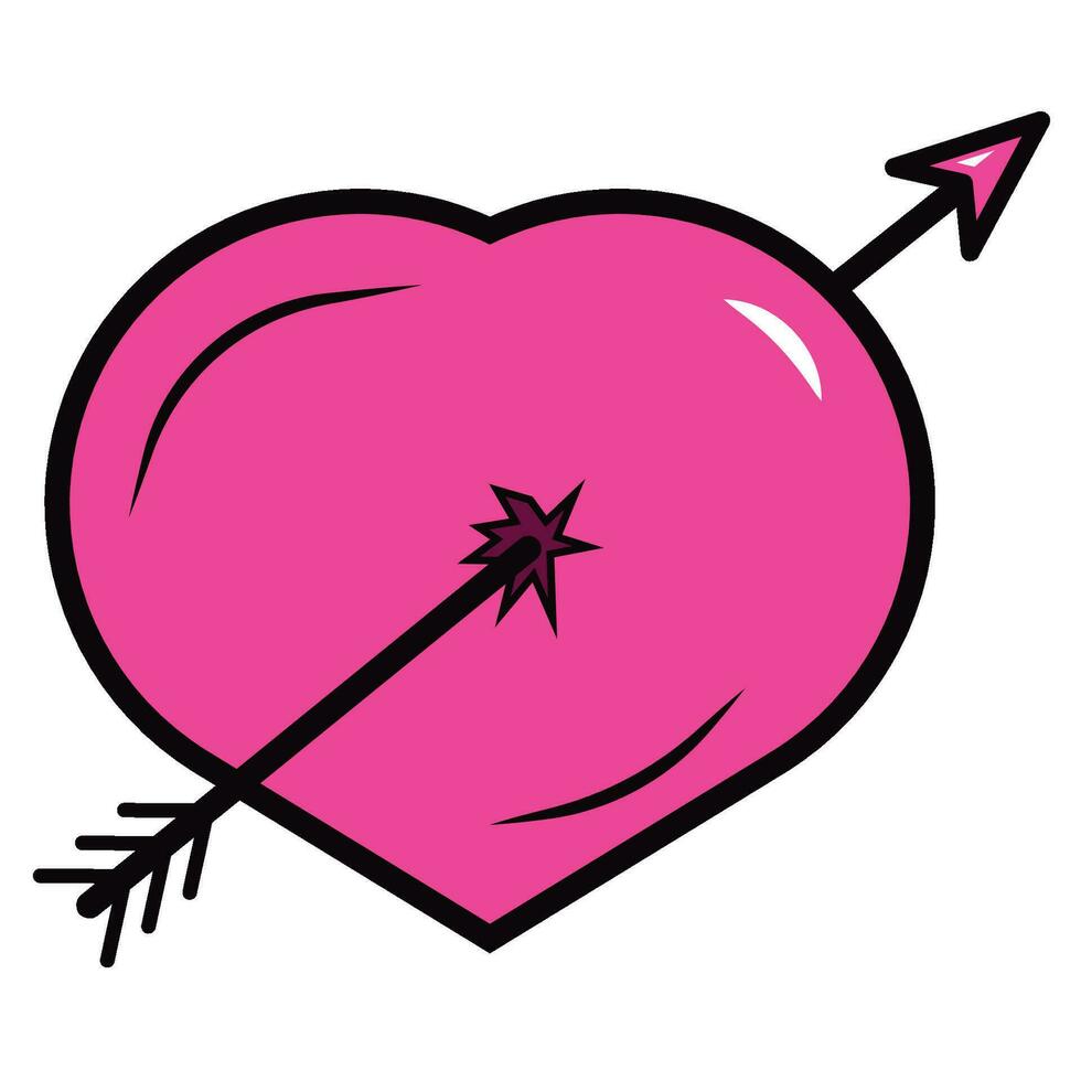 rosa hjärta kärlek ikon vektor