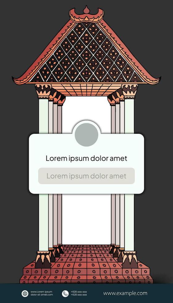 Sozial Medien Post Idee Vorlage mit indonesisch gunungan Schatten Marionette handgemalt Illustration vektor