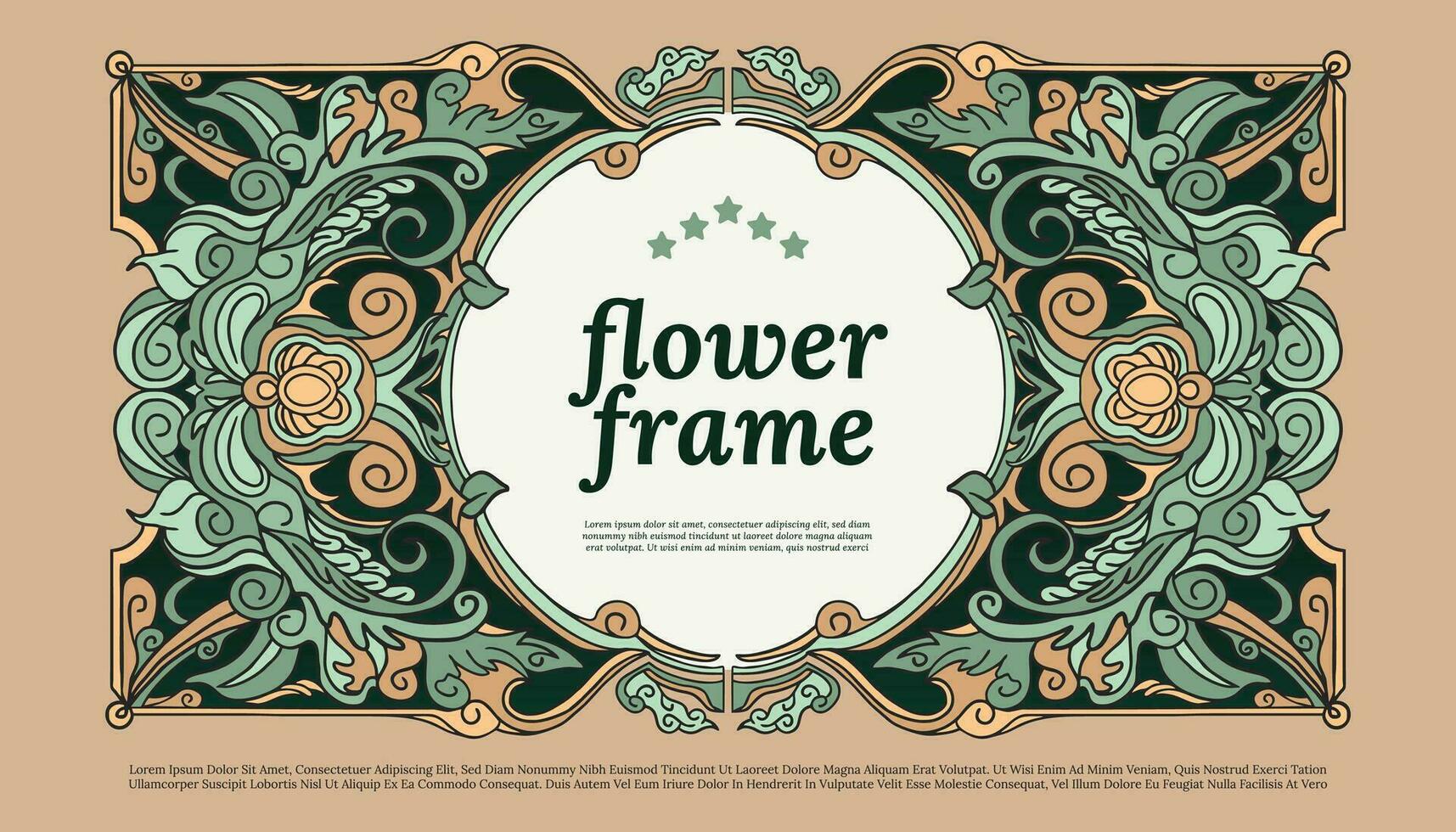 blomma ram konst nouveau stil design mall för social media eller händelse affisch vektor