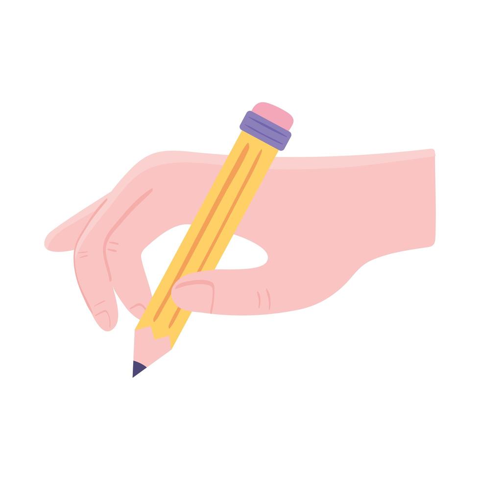 handen med en penna vektor