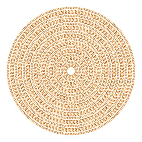 Rundes Muster mit goldenen Ketten. Auf dem weißen hintergrund isoliert. Vektor-Illustration vektor
