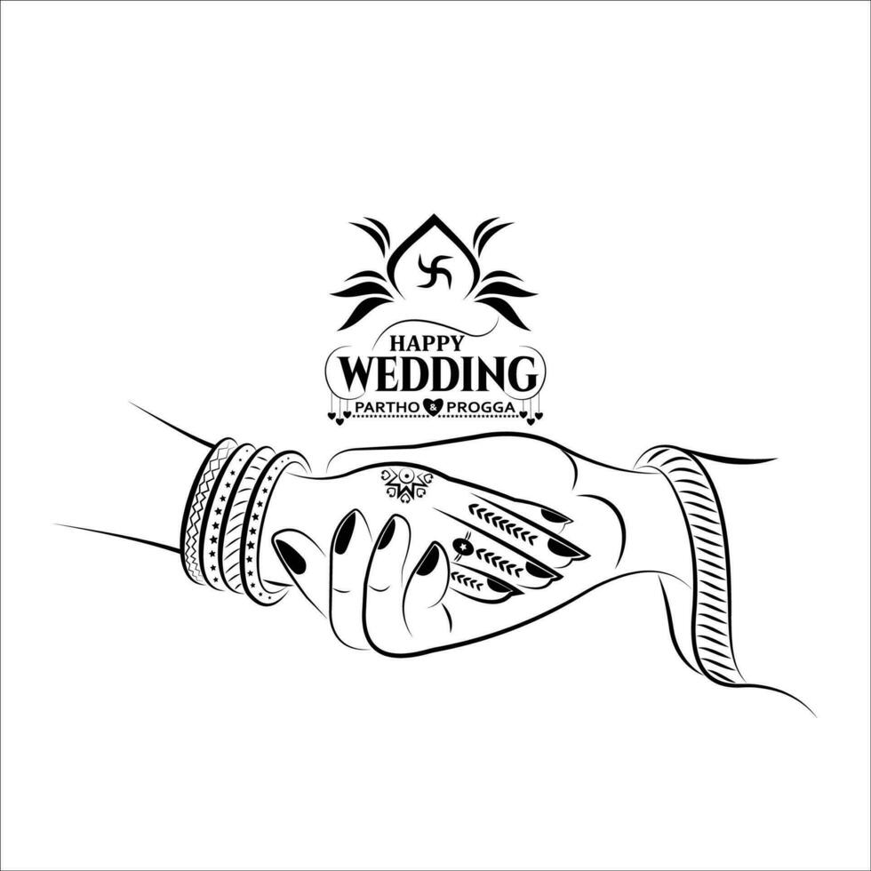 shubh vivah Hindi Kalligraphie Logo zum Hochzeit Einladung Karte Vektor Design.