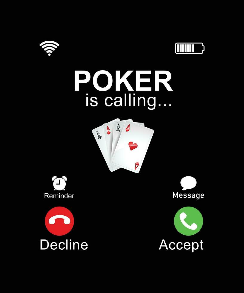 poker är kallelse tshirt design vektor