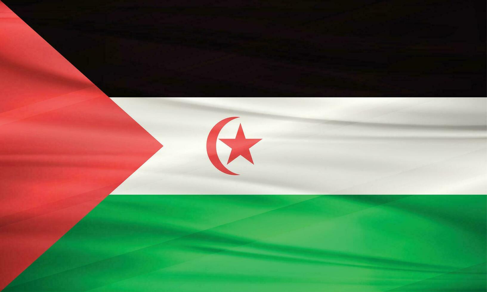 Illustration von Western Sahara Flagge und editierbar Vektor Western Sahara Land Flagge