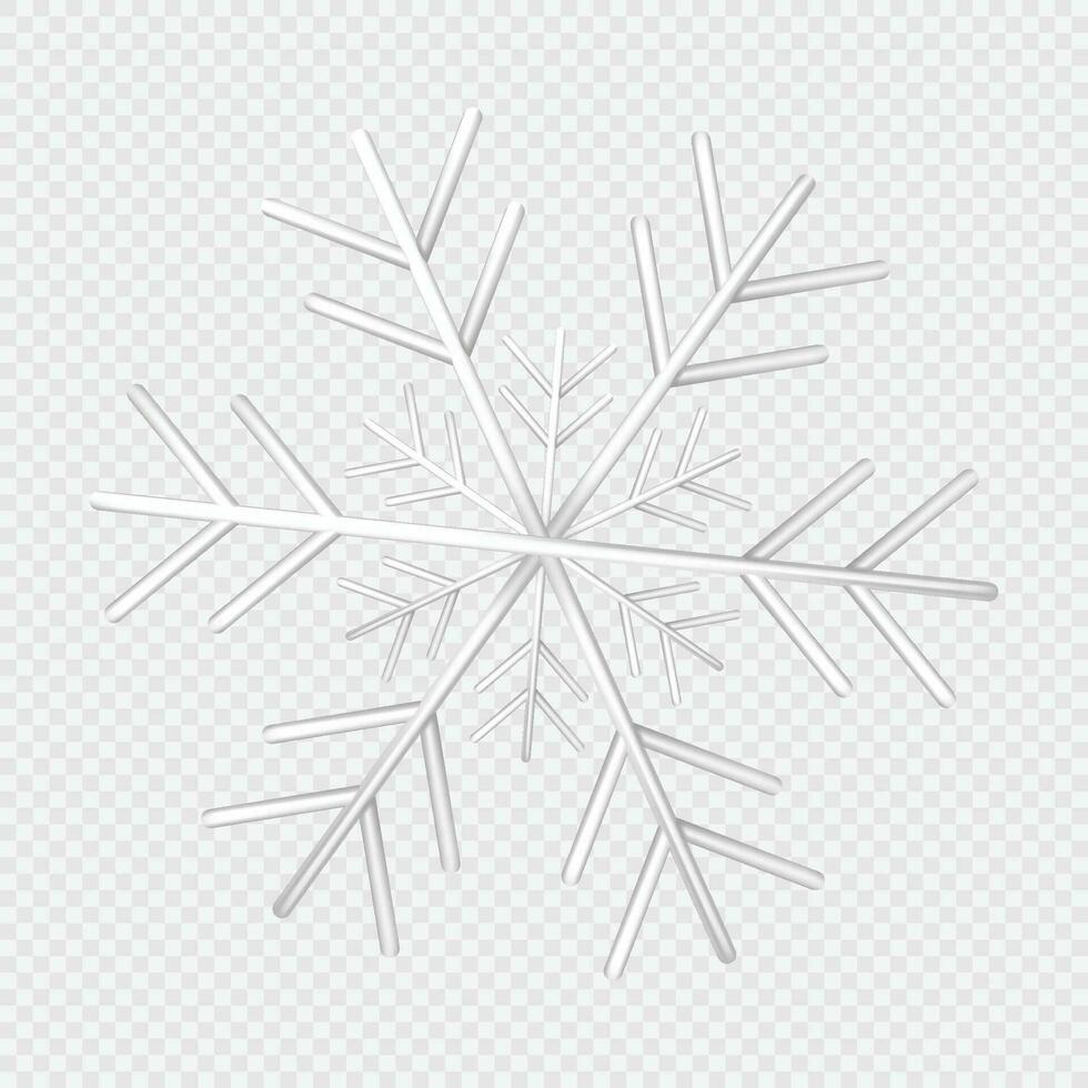 vektor flisa snöflinga 3d realistisk jul dekoration isolerat