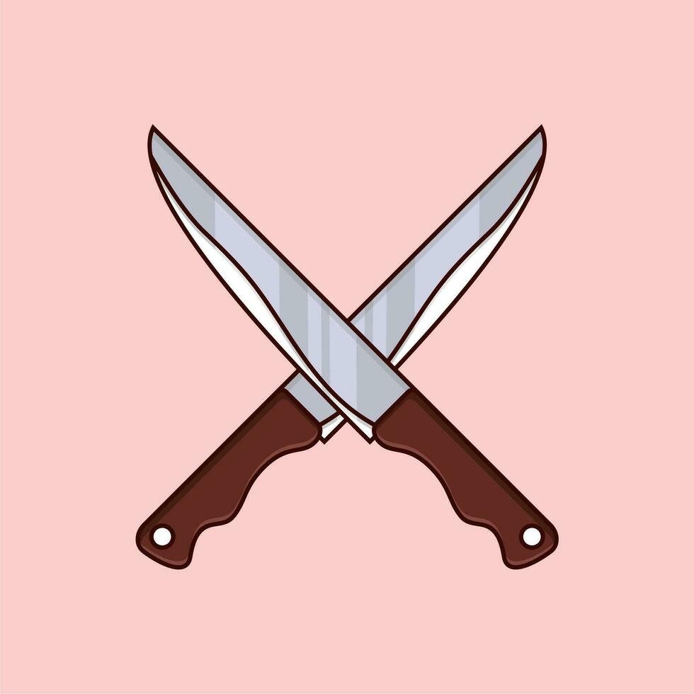 kniv tecknad serie vektor ikon illustration. mat objekt ikon begrepp