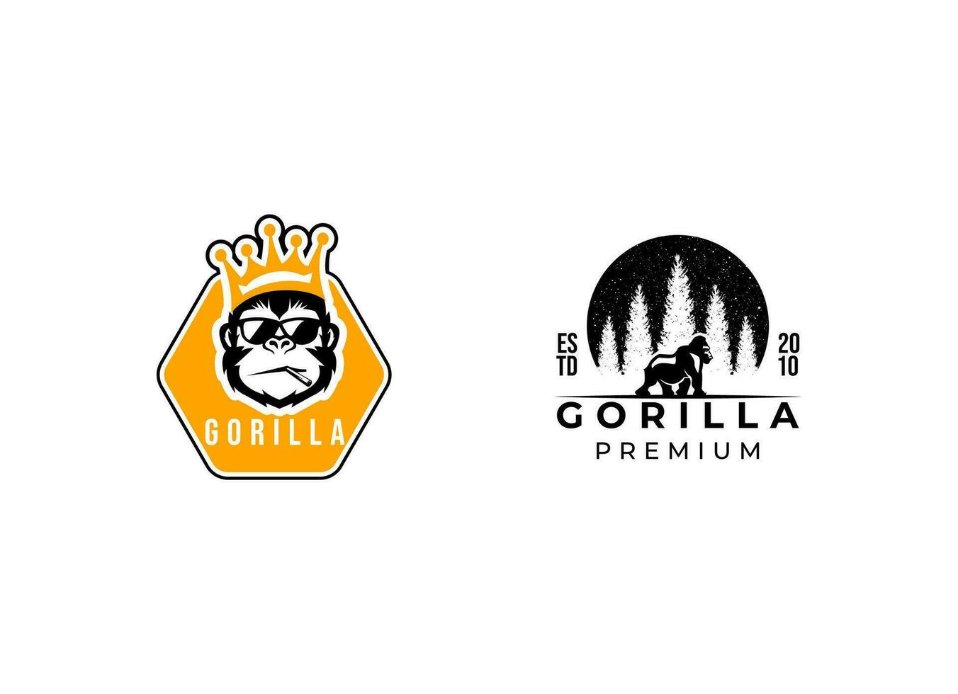 gorilla logotyp design mall vektor