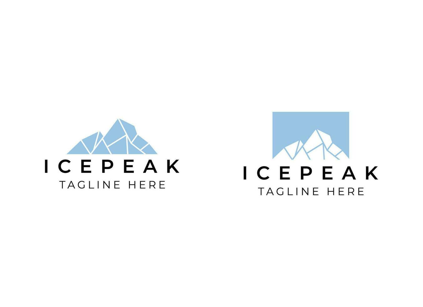 Eis Gipfel montieren Stein Berg Abenteuer Logo Design. minimalistisch montieren Eis Gipfel Logo vektor