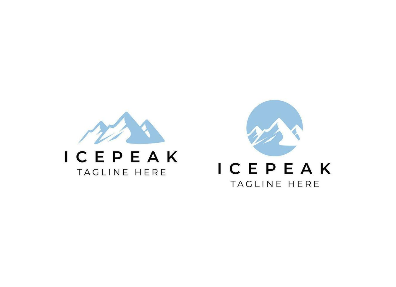 Eis Gipfel montieren Stein Berg Abenteuer Logo Design. minimalistisch montieren Eis Gipfel Logo vektor