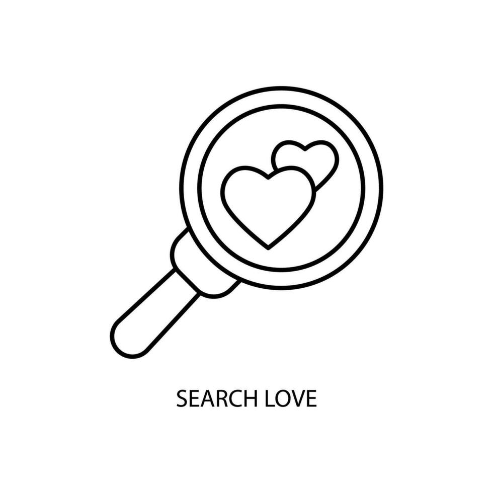 Suche Liebe Konzept Linie Symbol. einfach Element Illustration. Suche Liebe Konzept Gliederung Symbol Design. vektor