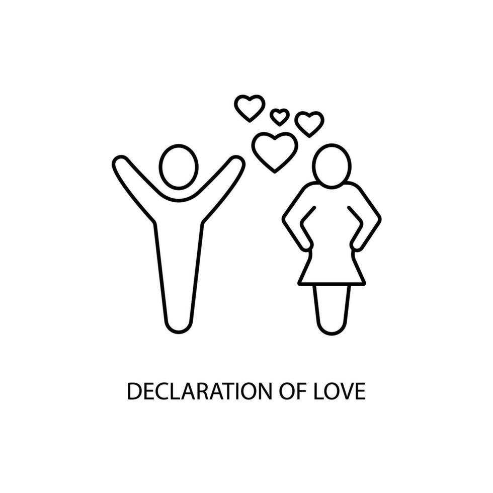 deklaration av kärlek begrepp linje ikon. enkel element illustration. deklaration av kärlek begrepp översikt symbol design. vektor