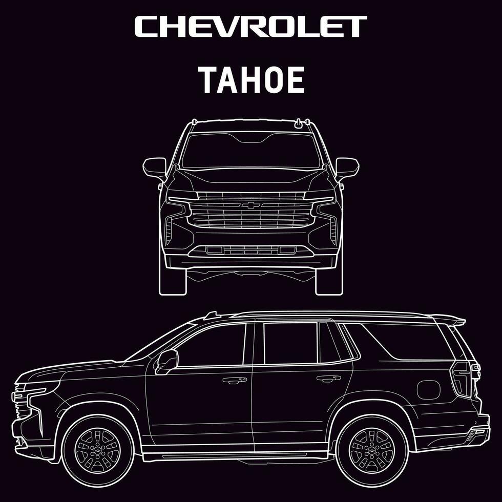 Chevrolet tahoe bil plan vektor