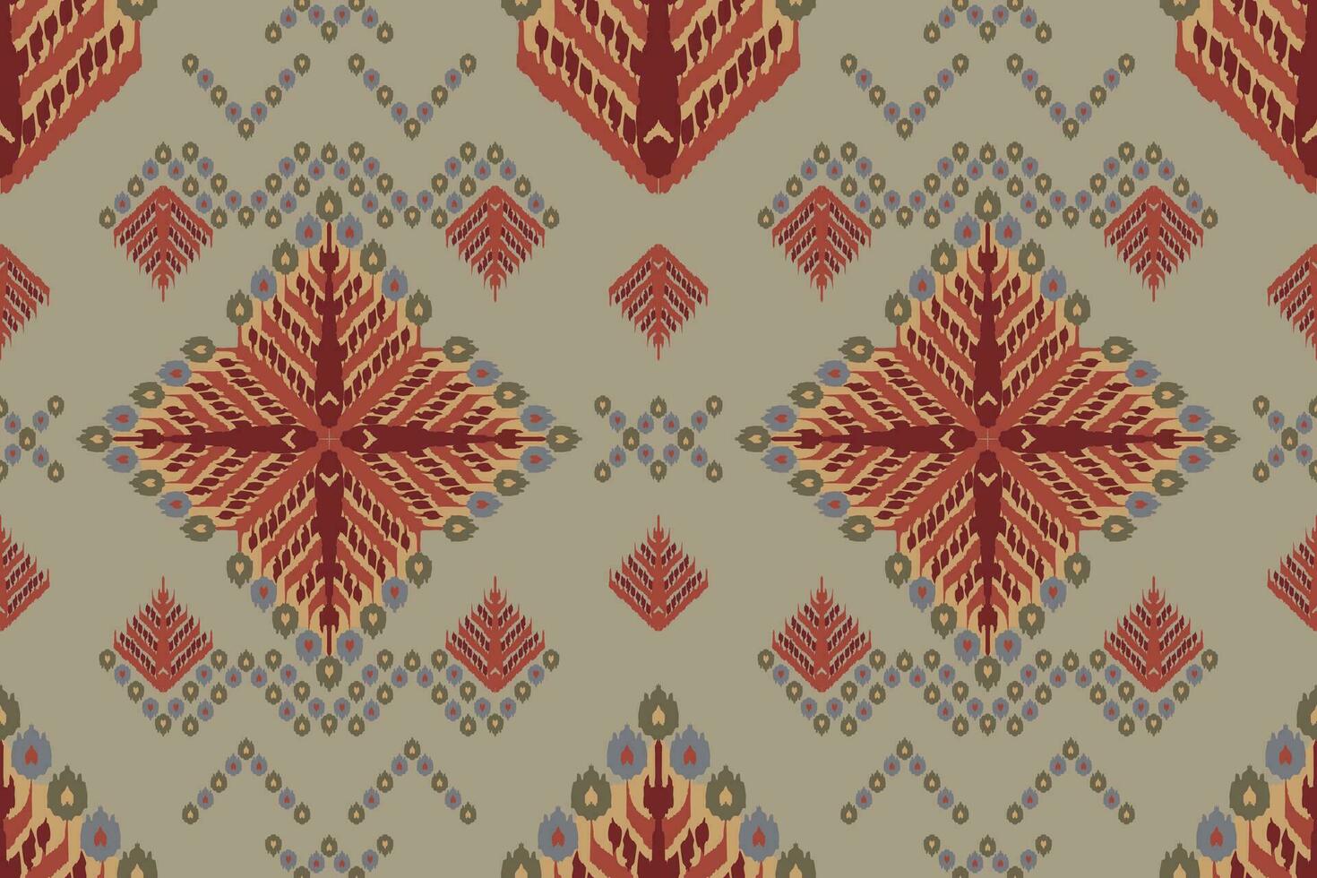 Ikat Stammes- indisch nahtlos Muster. ethnisch aztekisch Stoff Teppich Mandala Ornament einheimisch Boho Chevron textil.geometrisch afrikanisch amerikanisch orientalisch traditionell Vektor Illustrationen. Stickerei Stil