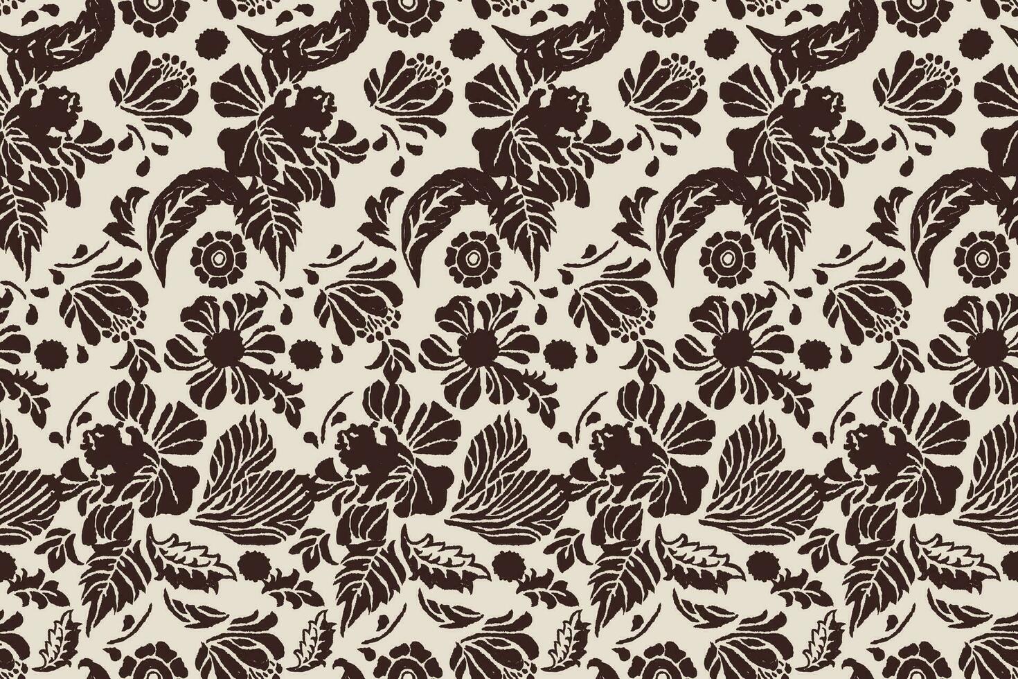 ikat blommig paisley broderi på vit bakgrund.ikat etnisk orientalisk sömlös mönster traditionell.aztec stil abstrakt vektor illustration.design för textur, tyg, kläder, inslagning, dekoration.