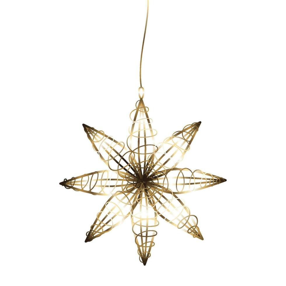 Luxus Weihnachten golden Blume hängend Element. vektor