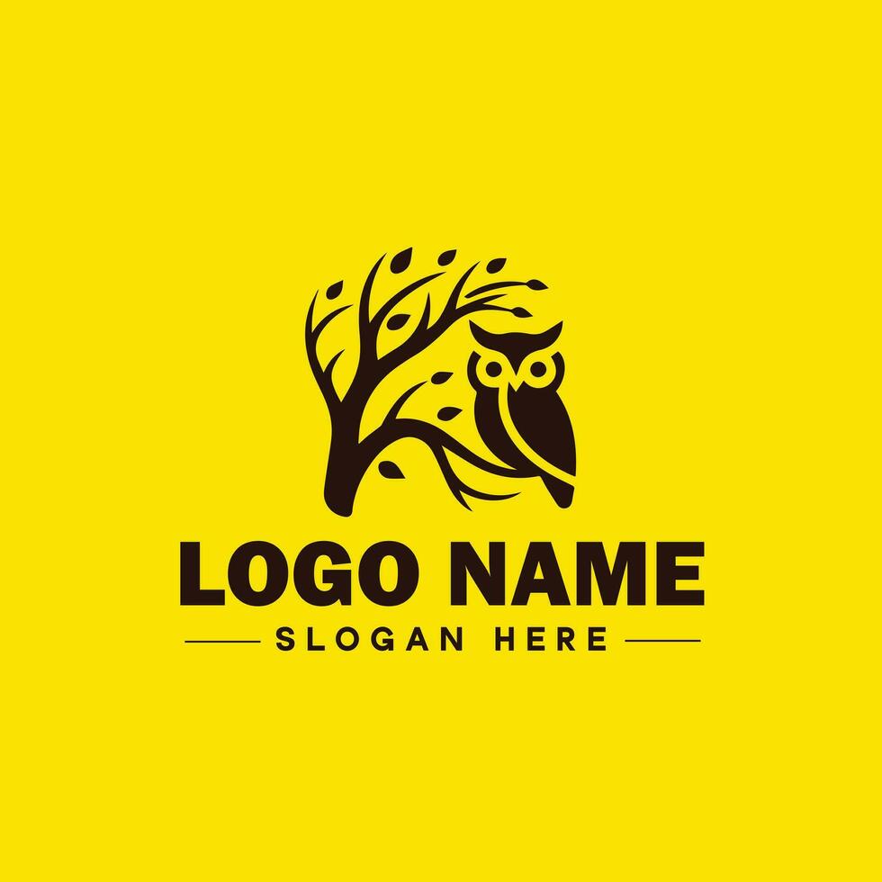Eule Logo zum Unternehmen, Geschäft, Gemeinschaft, Mannschaft Logo und Symbol Symbol sauber eben modern minimalistisch Geschäft Logo Design editierbar Vektor