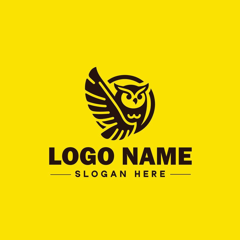 Uggla logotyp för företag, företag, gemenskap, team logotyp och ikon symbol rena platt modern minimalistisk företag logotyp design redigerbar vektor