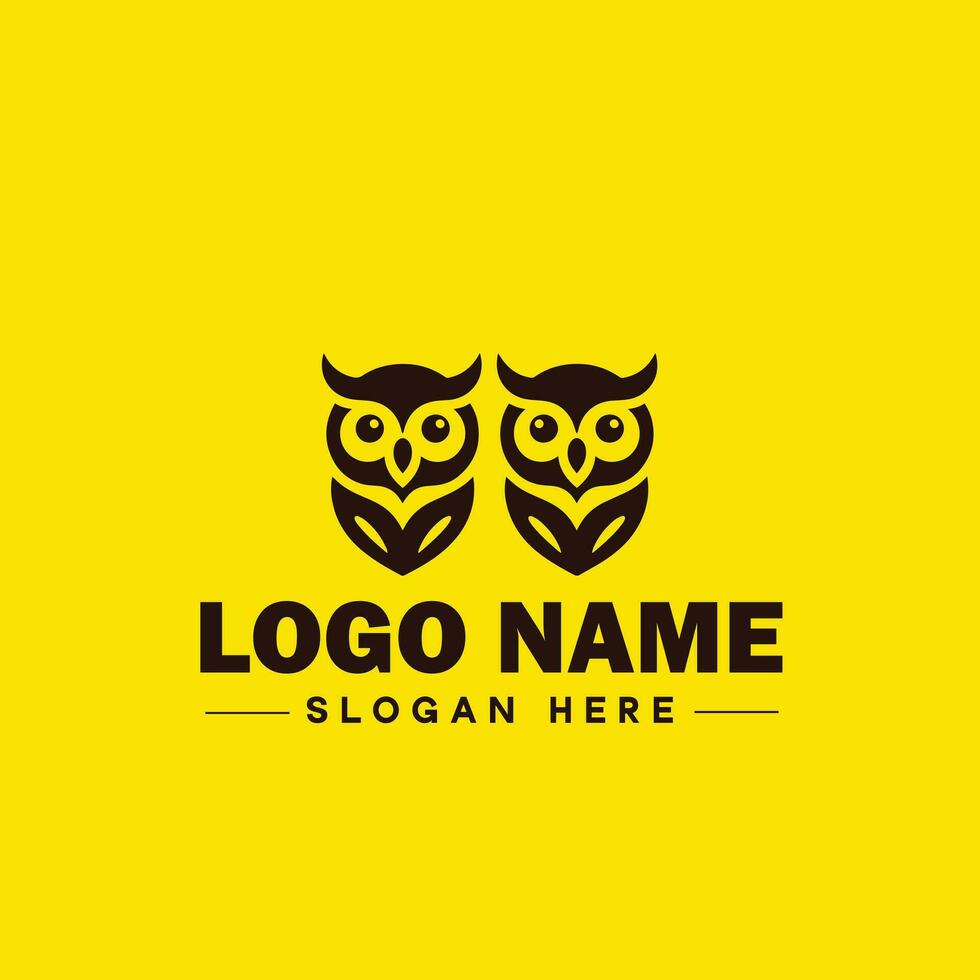 Uggla logotyp för företag, företag, gemenskap, team logotyp och ikon symbol rena platt modern minimalistisk företag logotyp design redigerbar vektor