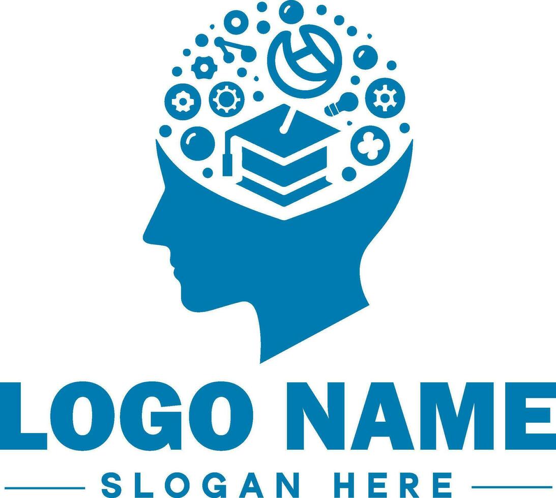 Bildung Logo zum Schule, Hochschule, Universität, Institut und Symbol Symbol sauber eben modern minimalistisch Logo Design editierbar Vektor