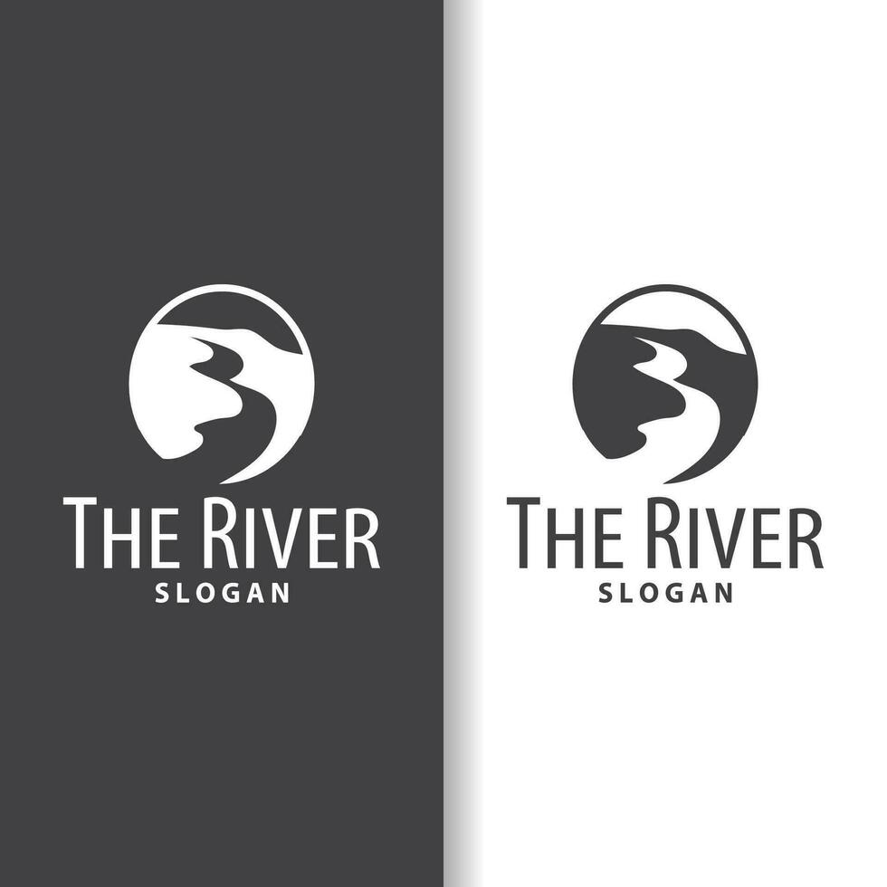 flod logotyp, bäckar, enkel silhuett inspiration design flod strömma illustration mall vektor