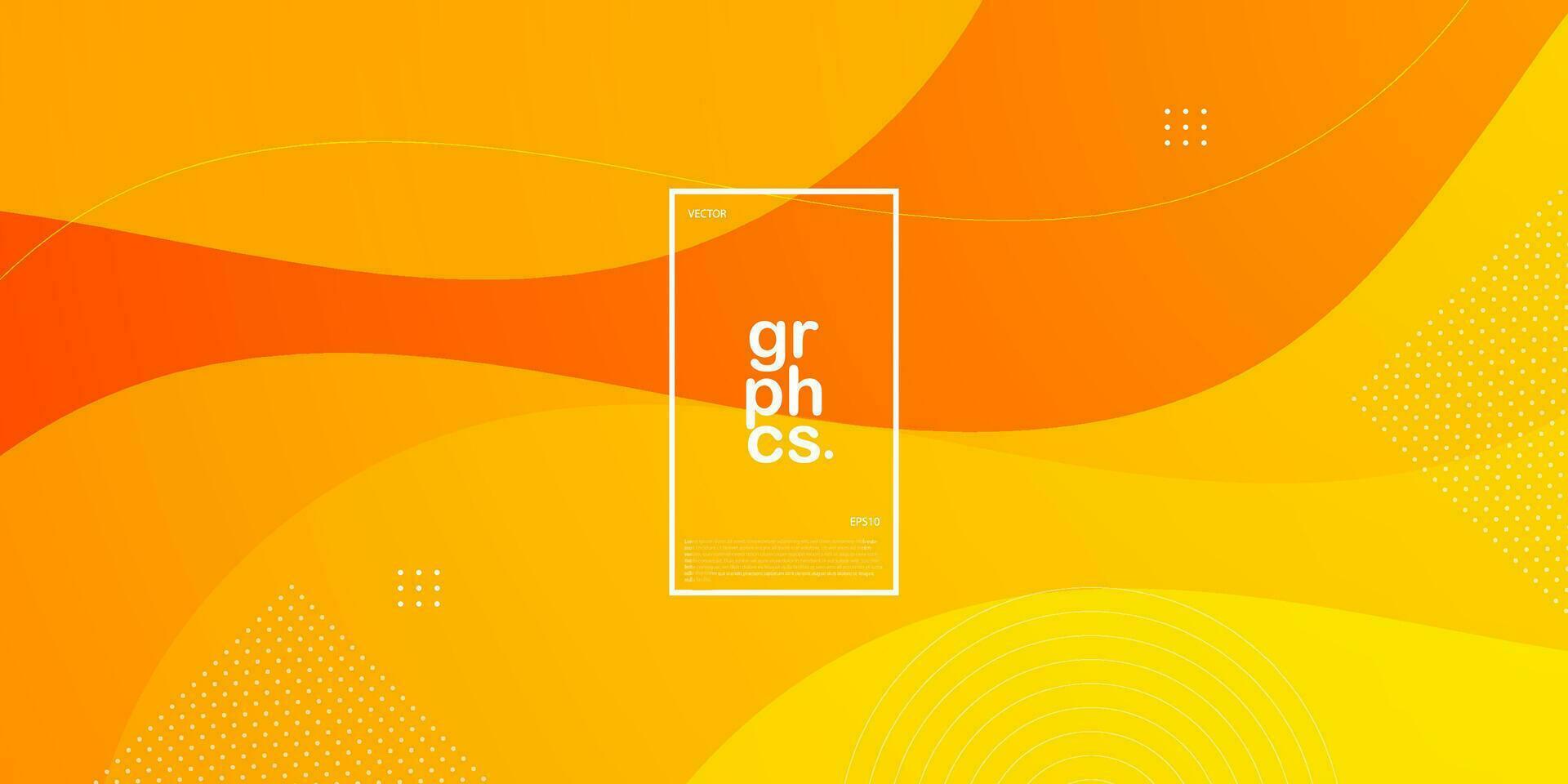 abstrakt geometrisk färgrik orange bakgrund med vågig vätska former med enkel mönster. ljus orange bakgrund design. Häftigt och modern begrepp. eps10 vektor