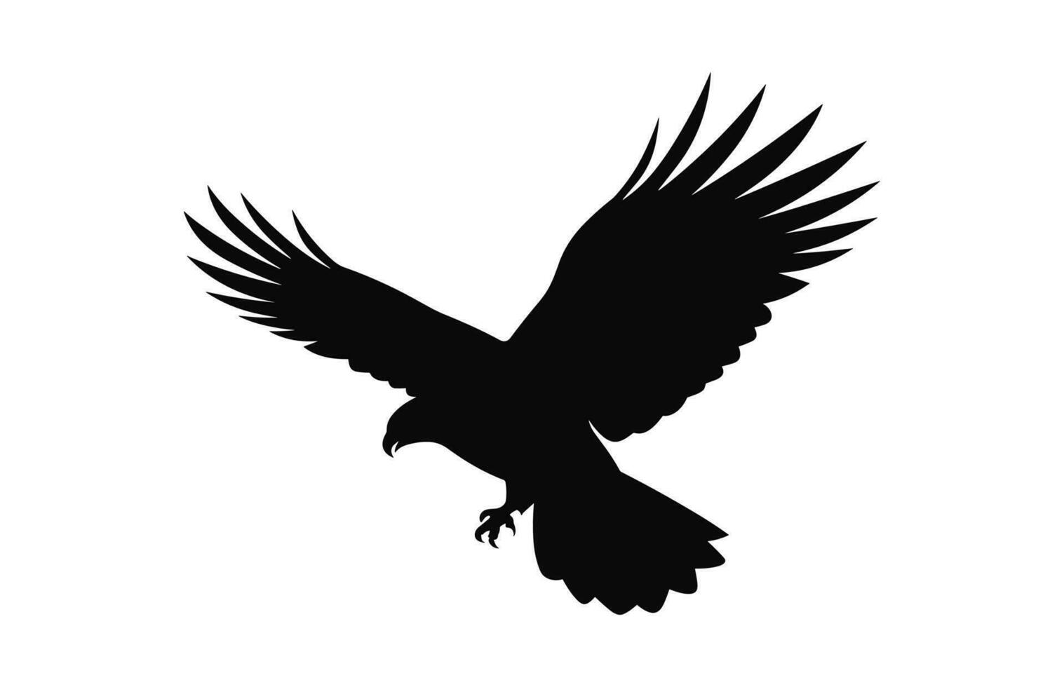 en flygande Hök fågel svart silhuett ikon isolerat på en vit bakgrund vektor