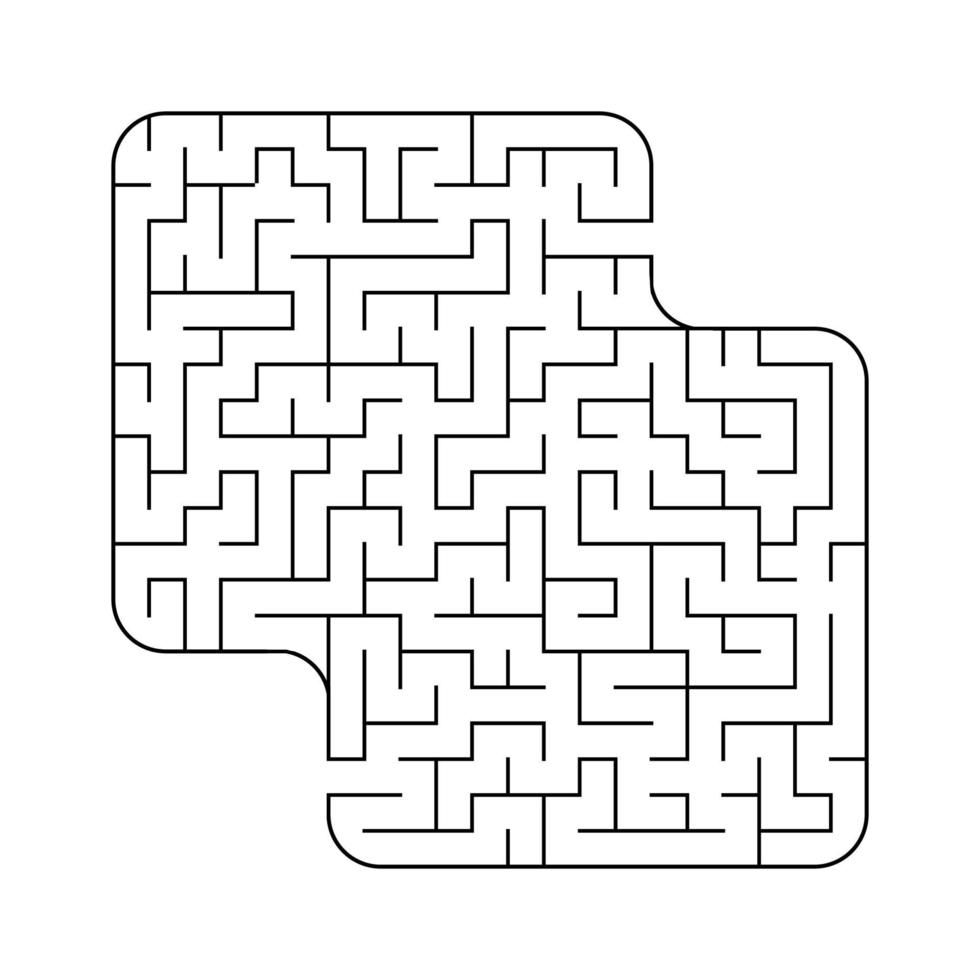 abstrakt fyrkantig labyrint. spel för barn. pussel för barn. labyrint gåta. platt vektor illustration isolerad på vit bakgrund.
